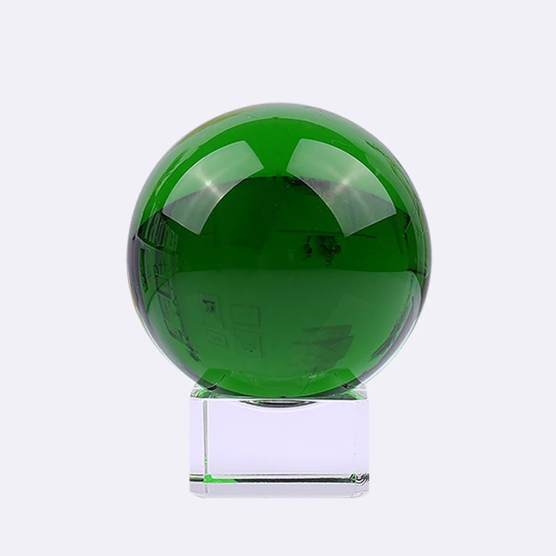 3cm-10cm Green K9 Crystal Ball Feng Shui Decorative Ball Healing Stone Photography Props Glass Global Sphere  Home Decor