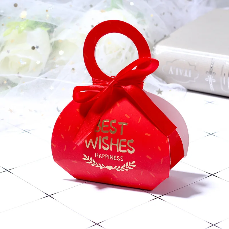 20 قطعة سلة جديدة صندوق معلق الشريط القوس الملونة كيس ورقي كرافت صندوق ورقي هدايا لحفلات الزفاف علب الهدايا حفل زفاف التموين #3