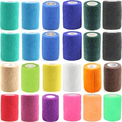 Bandage cohésif avec rouleaux ronds, ruban adhésif élastique auto-adhérent pour commande athlétique, sport, poignet, rinçage, éclair, gonflement, 24 paquets, 7.5cm