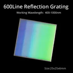 25x25mm Governato Reticolo di Diffrazione 600 Linee di Riflessione K9 Ottico di Vetro Componente di Precisione Blaze Lunghezza D'onda 780nm