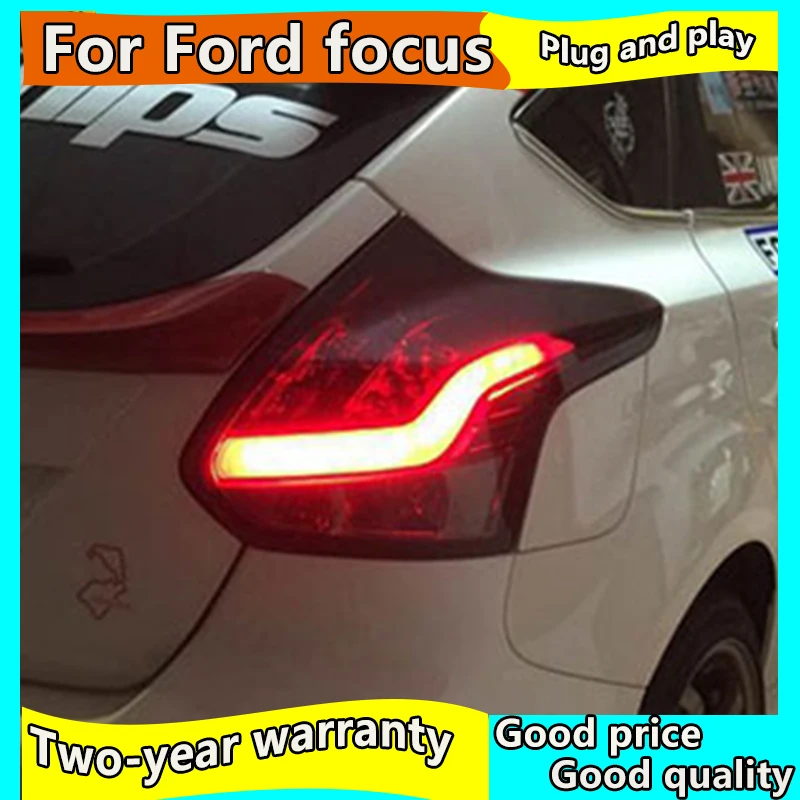 For Focus 3 LED Strip Tail Lamp For FORD Hatchback Taillights Rear Lamps 2012 2013 2014 Year Red White Color