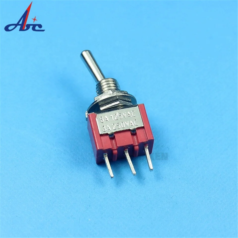 10pcs/Lot SPDT 3Pins 2Position ON-ON Miniature Rocker Toggle Switch,PCB Lug,3A/250VAC,5A/125VAC.