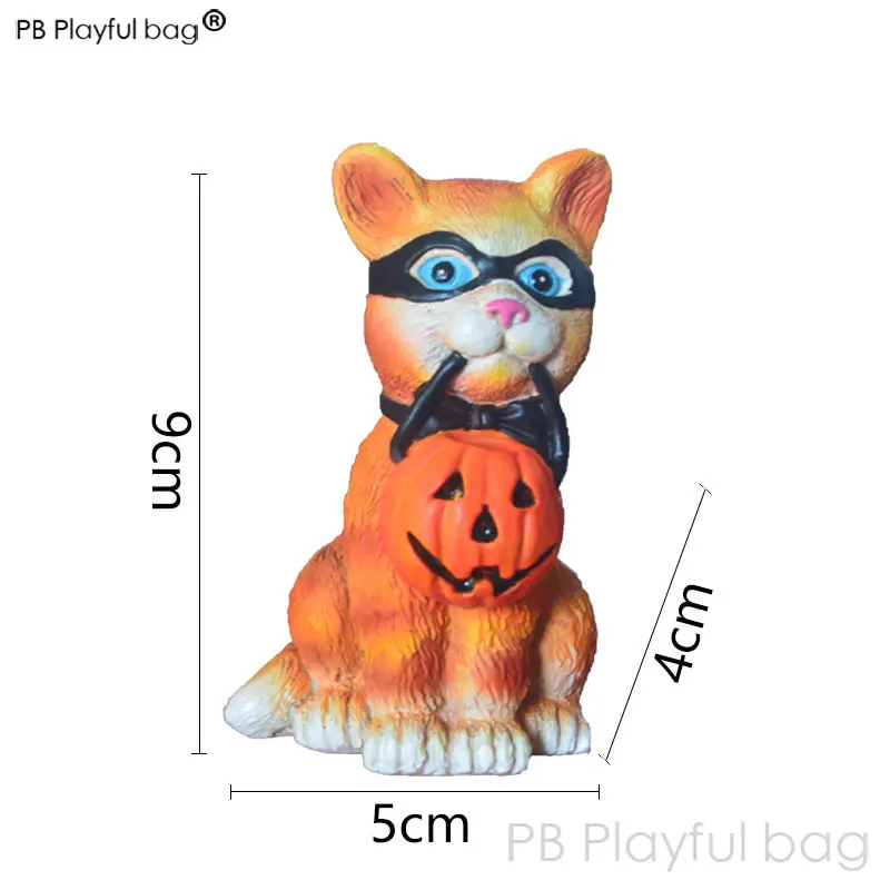 New model mini cute Halloween collection lovely ornaments hand-made commemorative decorative cat statue resin crafts gift HD02