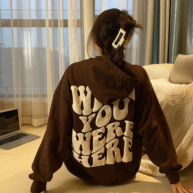 Vintage Brown Graffiti Zip up Hoodie Y2k Aesthetic Harajuku Letter Print Long Sleeve Loose Winter Hooded Punk E girl Clothing Hoodies Sweatshirts AliExpress
