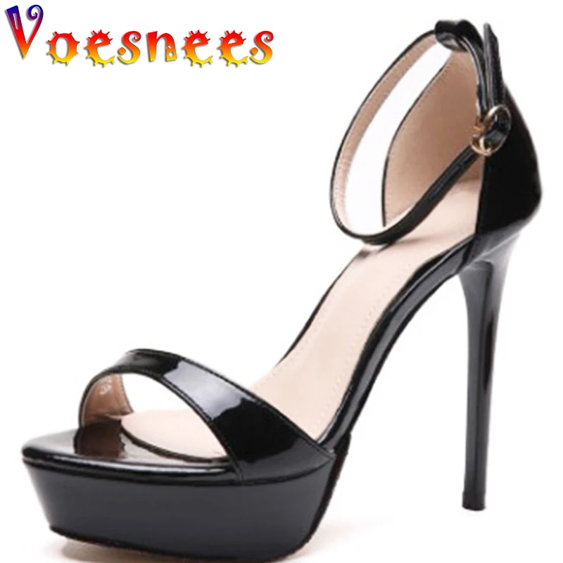 New Summer Platform Sandals Buckle Strap Thin Heel Sandals Sexy Pole Dancing Super High Heels Shoes Peep Toe Fashion Women Shoes