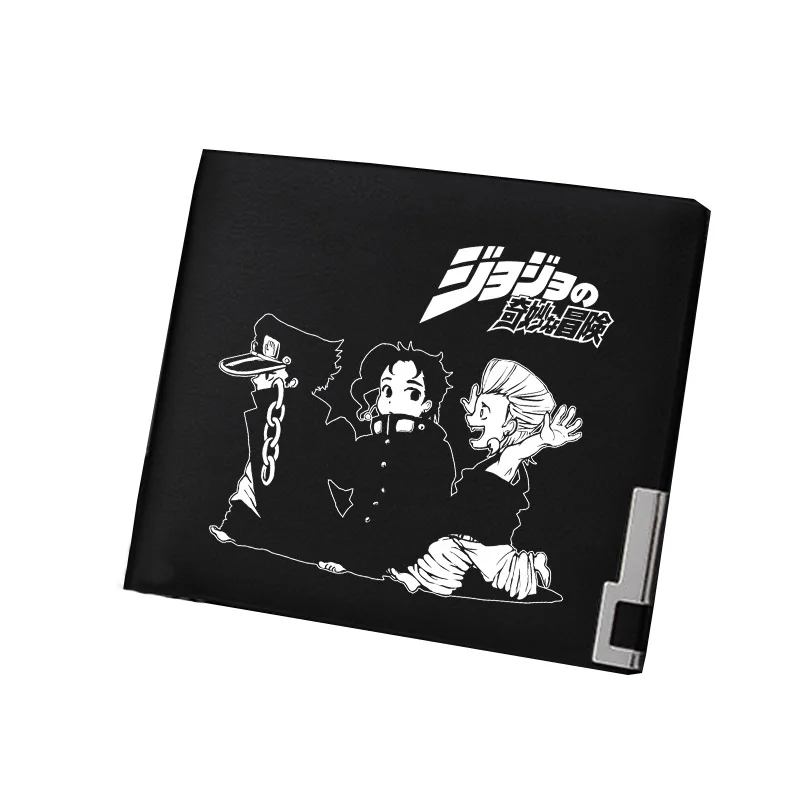 JoJo's Bizarre Adventure Dio Print Men Short Purse Pu Leather Wallet Kujo Jotaro ID Card Holder Women Money Bag Change Clutch