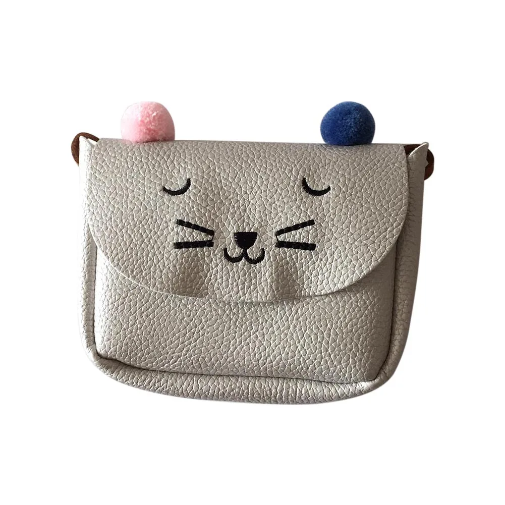 New Arrival Children Cat Print Crossbody Messenger Bags Cute Kids Girls PU Leather Mini Shoulder Bag Gift for Kids Popular Bolsa