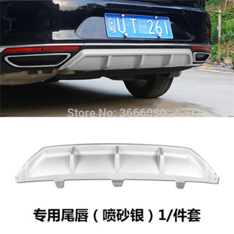 For Volkswagen Passat B8 2017 2018 2019 ABS Black Sliver Rear Bumper Lip Trunk Spoiler Rear Diffuser Protector Car Styling