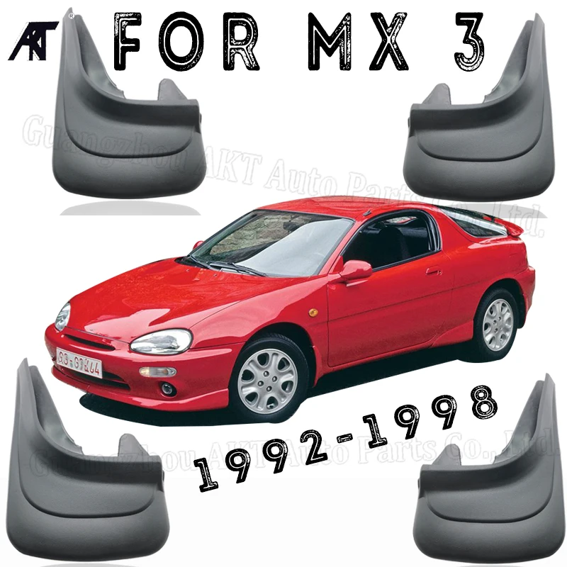 Black Front &Rear Black Front &Rear4PCS Styled Front And Rear Splash Guards Mud Flaps Mud Flap for mazda mx3 1992-1998