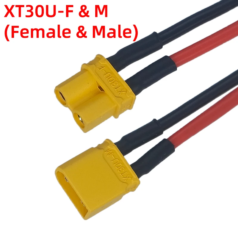 Amass XT60 Connector Pigtail Male Female XT60H Plug with Sheath Cover 14AWG 12AWG Silicon Wire for RC Lipo Battery FPV Drone