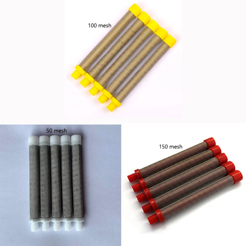 5pcs10pcs Airless paint sprayer gun filter Screw-in type  gun filter 60/100/150 mesh  for Titan paint sprayer gun  304 Stainless