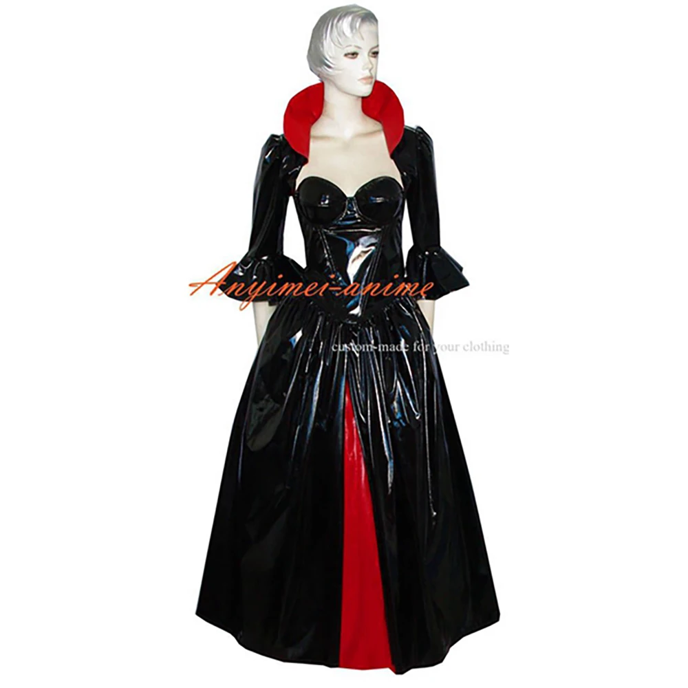 fondcosplay O Dress The Story Of O With Bra Black thin Pvc Dress Cosplay Costume CD/TV[G374]