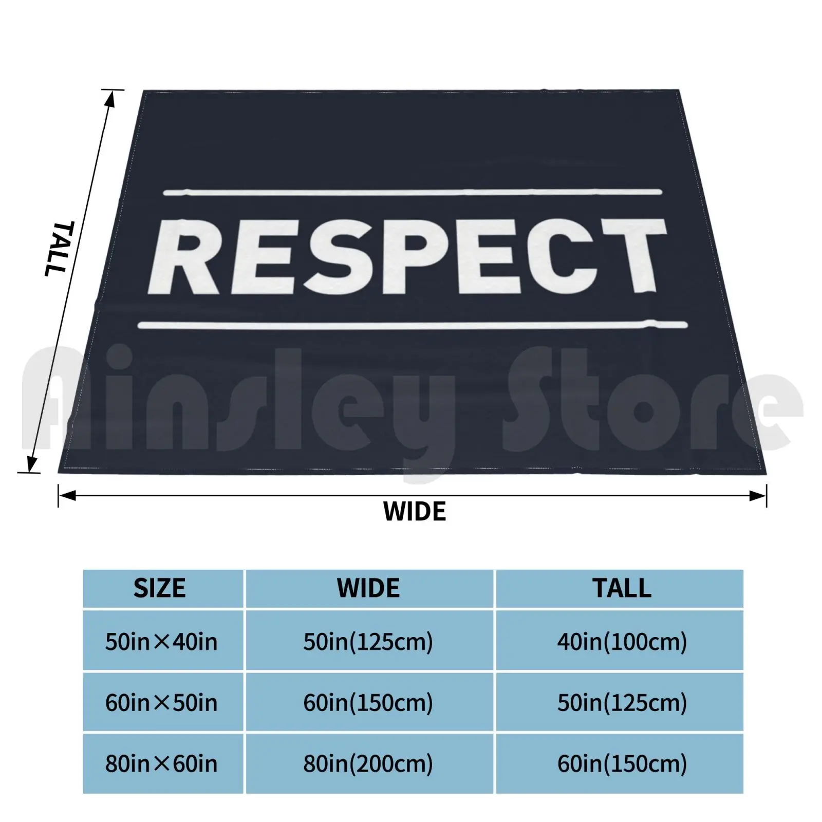 Respect ( Dark ) Blanket For Sofa Bed Travel Consideration Courtesy Deference Dignity Football Sport Respect