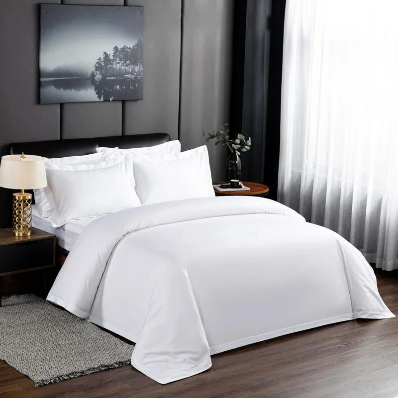 Premium Hotel White Oversize Duvet Cover Bed Sheet set 100%Nature Cotton Soft 600TC Bedding set Twin Full Queen King size 4Pcs