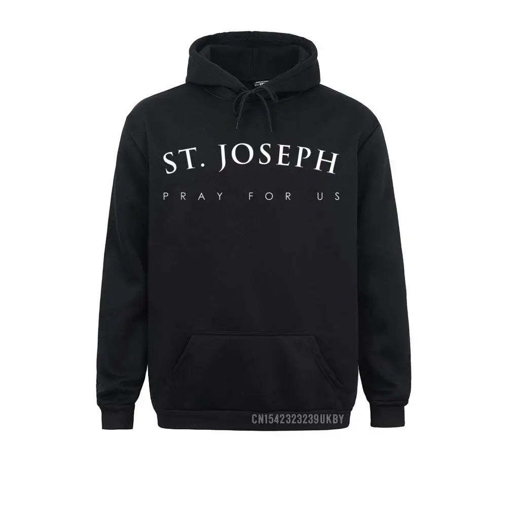 

St. Joseph Harajuku Pray For Us Religious Saint Gift Sweatshirts Winter Fall Winter Hoodies Long Sleeve Newest Hoods Mens