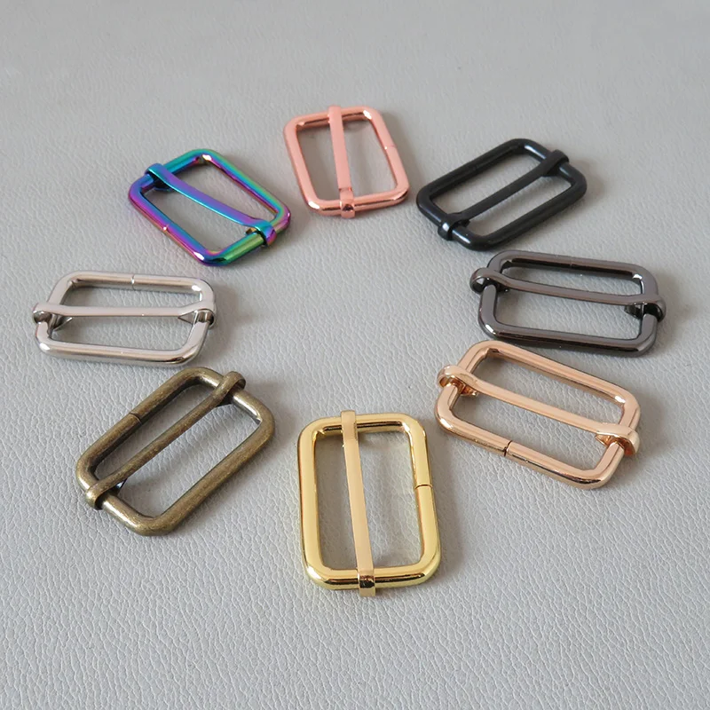 100Pcs/Lot Wholesale 32mm Metal Hardware Adjuster Slider For Bag Belt Straps Dog Collar Backpack Ring Sewing DIY Accessory