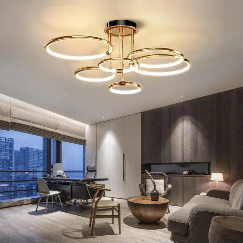 

Nordic Living Room Ceiling Lamp Post-modern Simple Creative Round LED Ceiling Light Home Bedroom Dinning Lamp