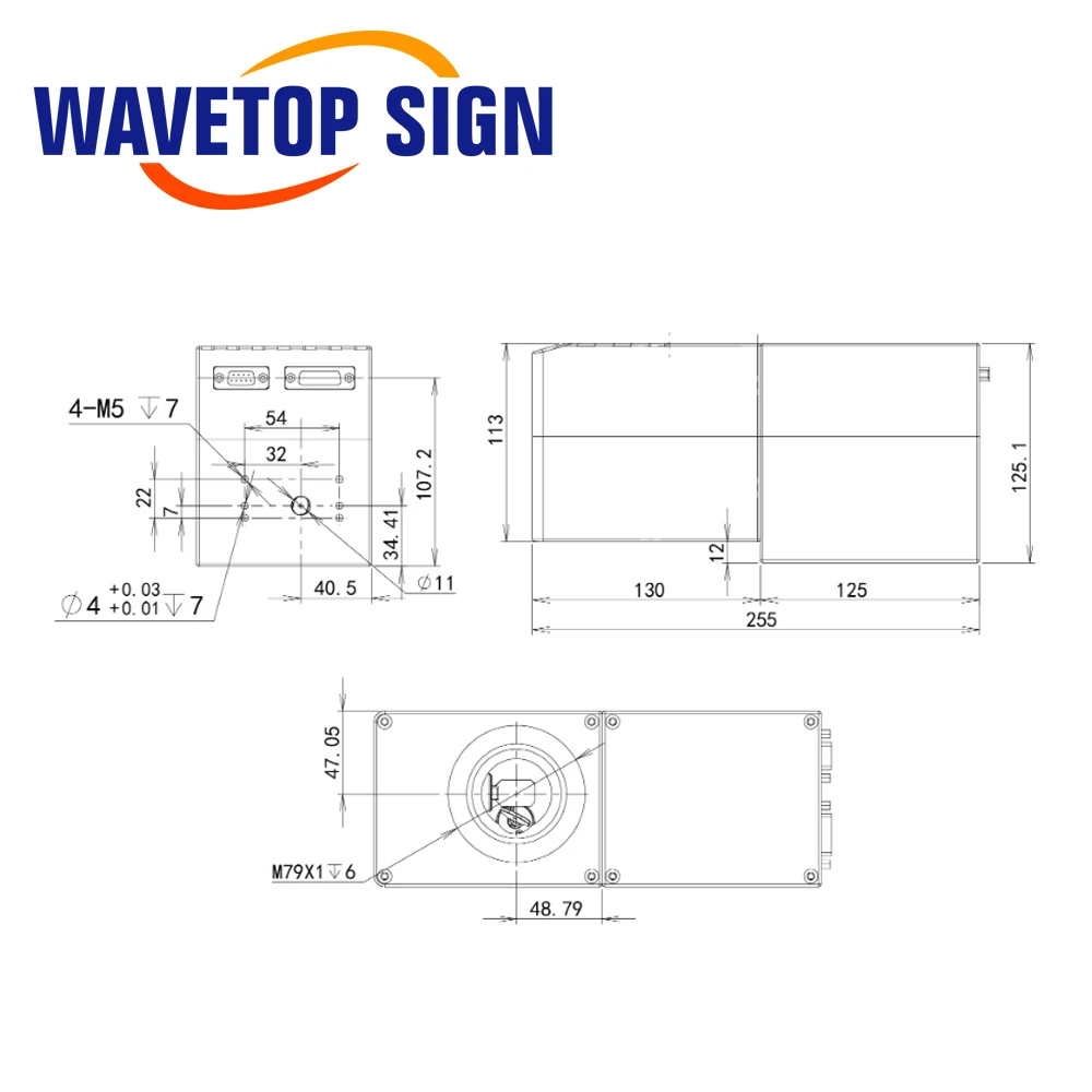 WaveTopSign 1064nm Cost-Effective 3D Galvo Scanner Aperture 10mm 15VDC Galvo Head Set for 3D Fiber Laser Marking Machine