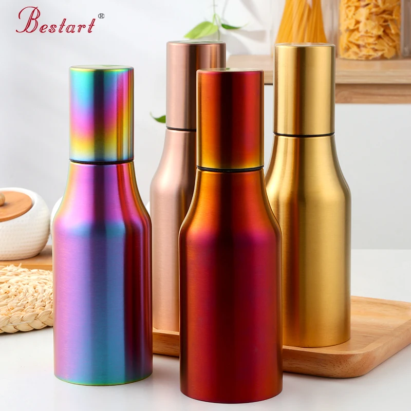 1 Pcs Leak-proof Oiler Stainless Steel Portable Spice Jar Soy Sauce Bottles Oil Vinegar Organizer Kitchen Oil Bottle