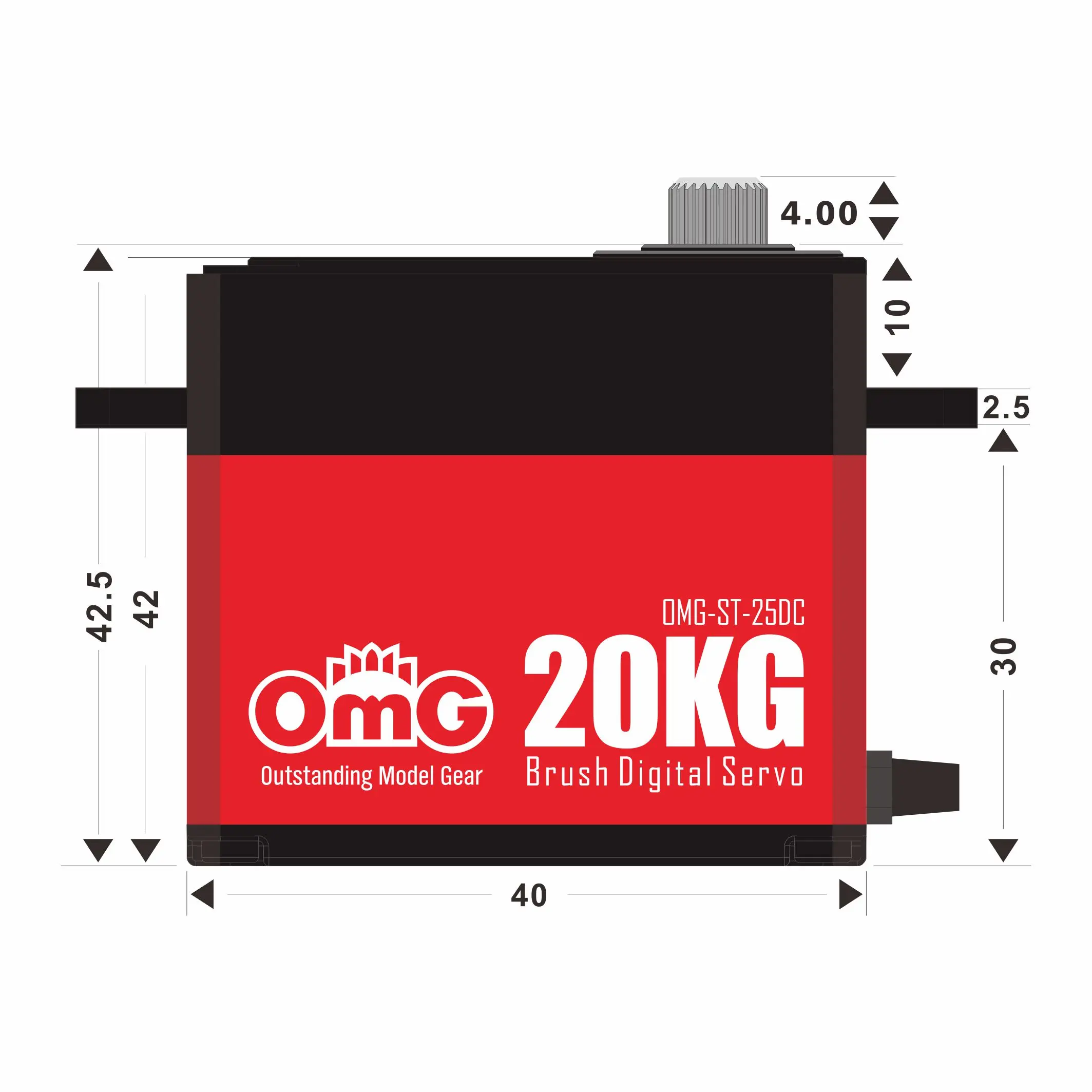 OmG 20KG szczotkowanego silnika wysokiego napięcia Servo Fit lub 1:10 RC samochodu i powyżej 1.4M samolotu