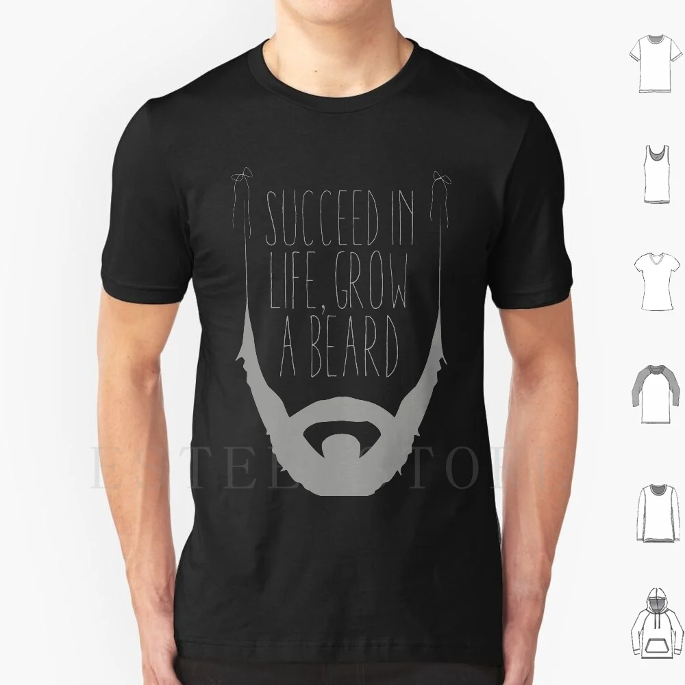Success ! T Shirt Print Cotton Success Beard Hipster Fun Simple