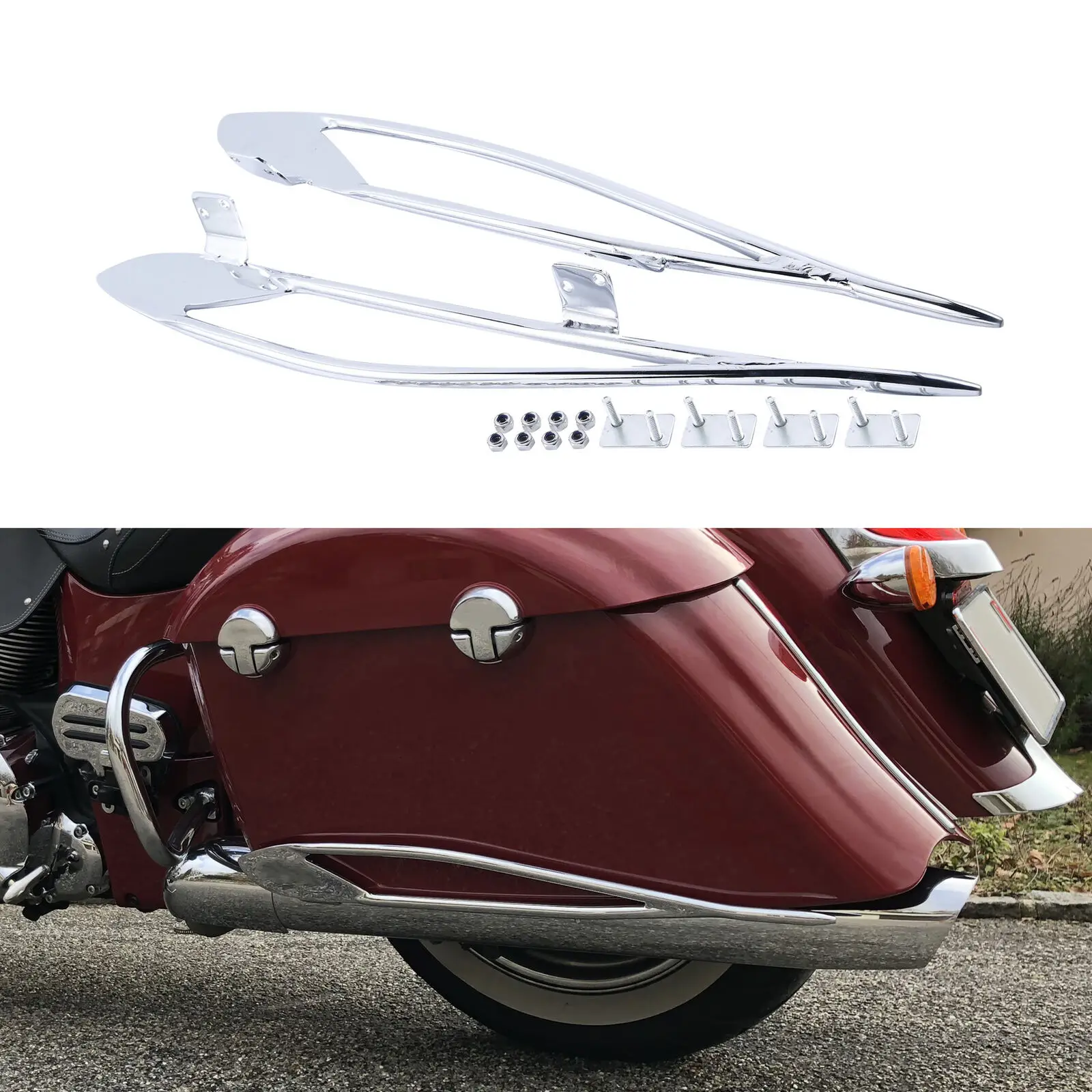 Motorcycle Pinnacle Saddlebag Protector Rails For Indian Roadmaster 2015-2020 Chieftain 2014-2018 Springfield 2016-2020 2019