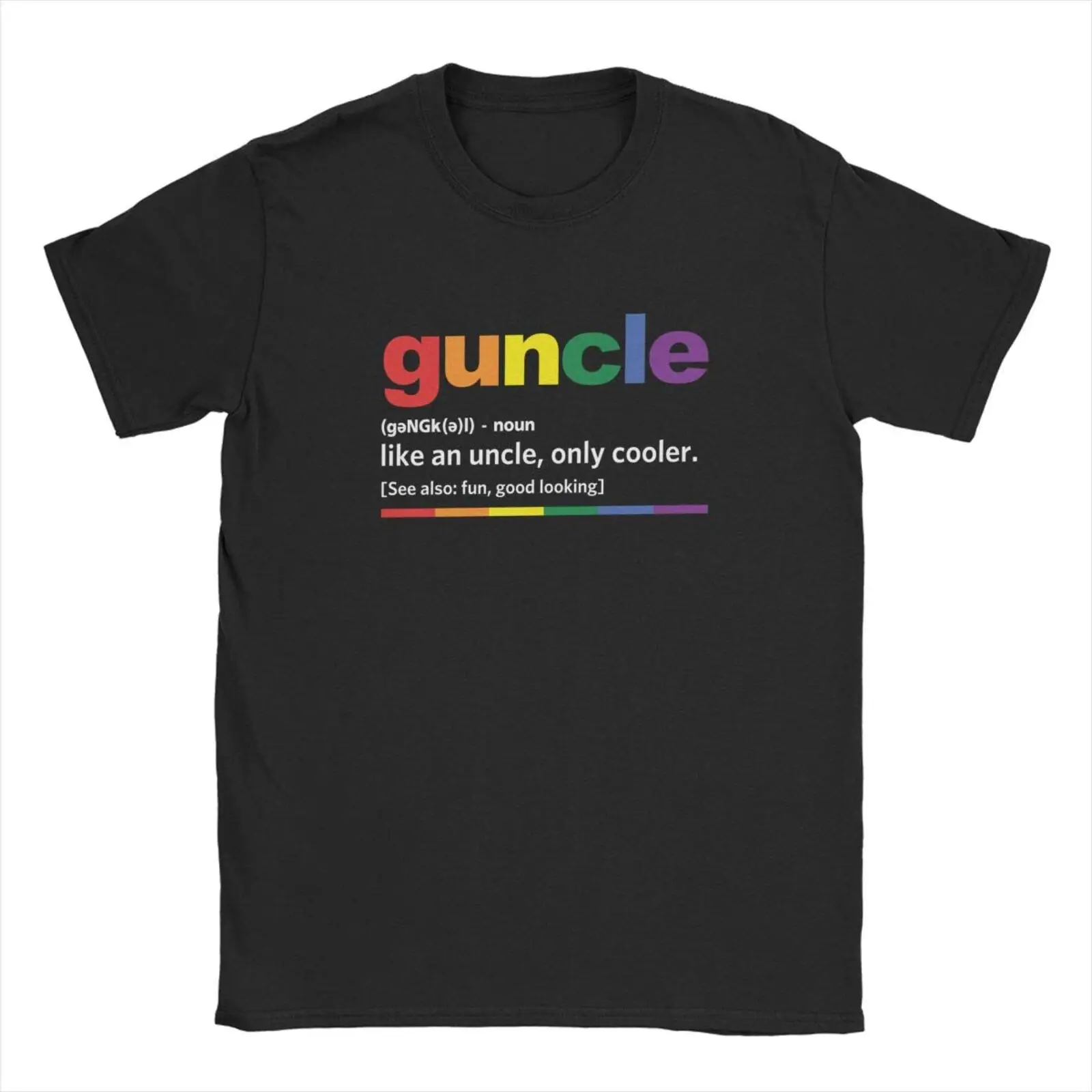 Guncle Definition T-Shirt Rainbow Pride Color Funny Gift for Gay Uncle Tops Tees for Men Clothes