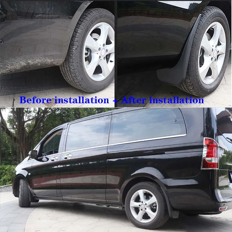 Mudflaps FOR Mercedes Benz VITO V CLASS W447 MUDGUARD SPLASH MUD FLAP GUARD FENDER MUDGUARDS CAR ACCESSORIES AUTO STYLINE 4PCS