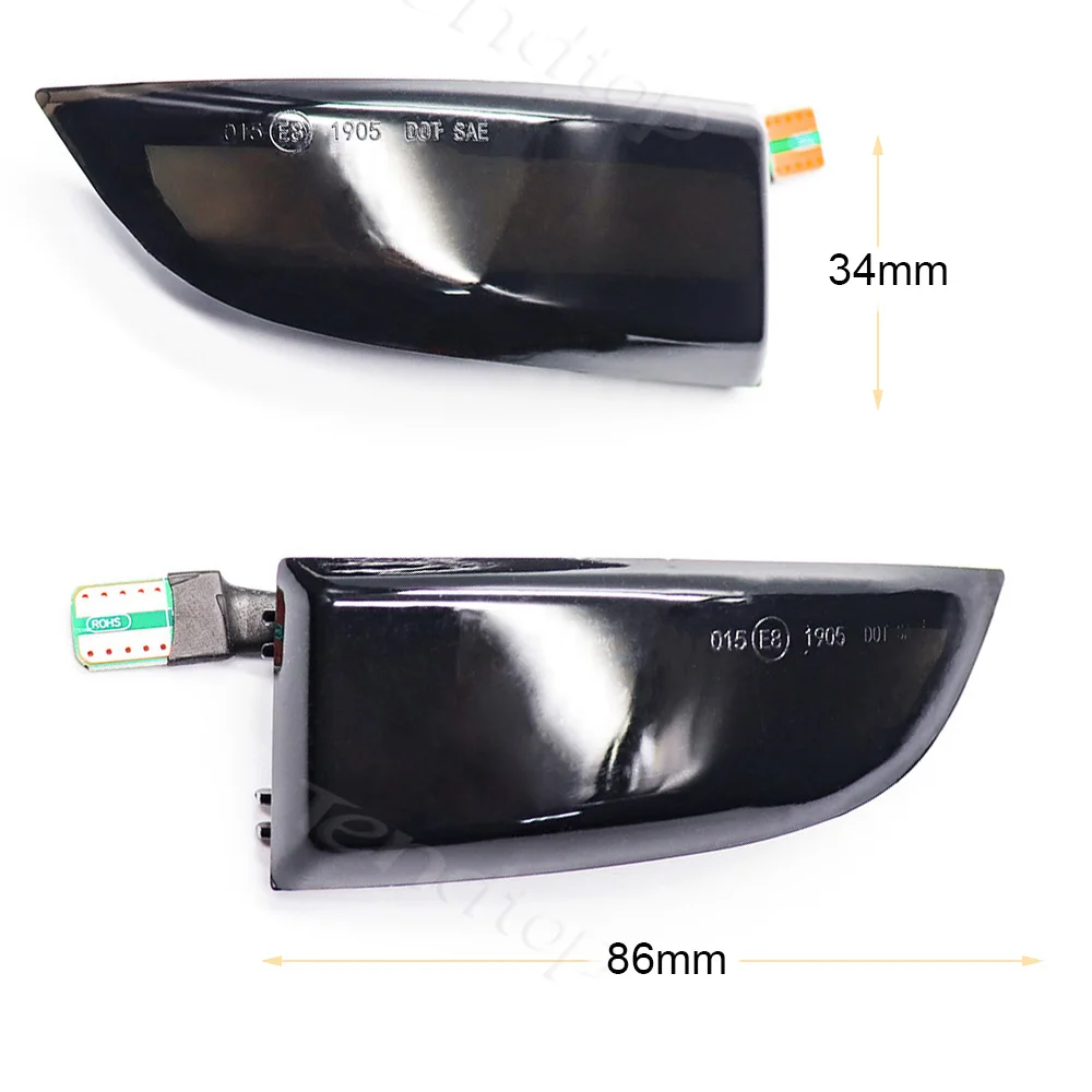 2Pcs For Renault Megane MK3 Laguna III X91 Scenic Fluence Latitude Safrane  Dynamic Car Side Mirror Led Turn Signal Light