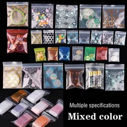 Color lovely beautiful zip lock plastic bag can be re-sealed transparent bag storage sundries bags powder pills packaging bags