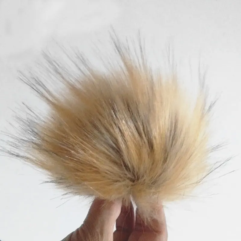 New 15cm Big Pompons Khaki Fur Ball Hat Bulb Faux Raccoon Fur Ball DIY Jewelry Parts Making Fitting Handmade Crafts