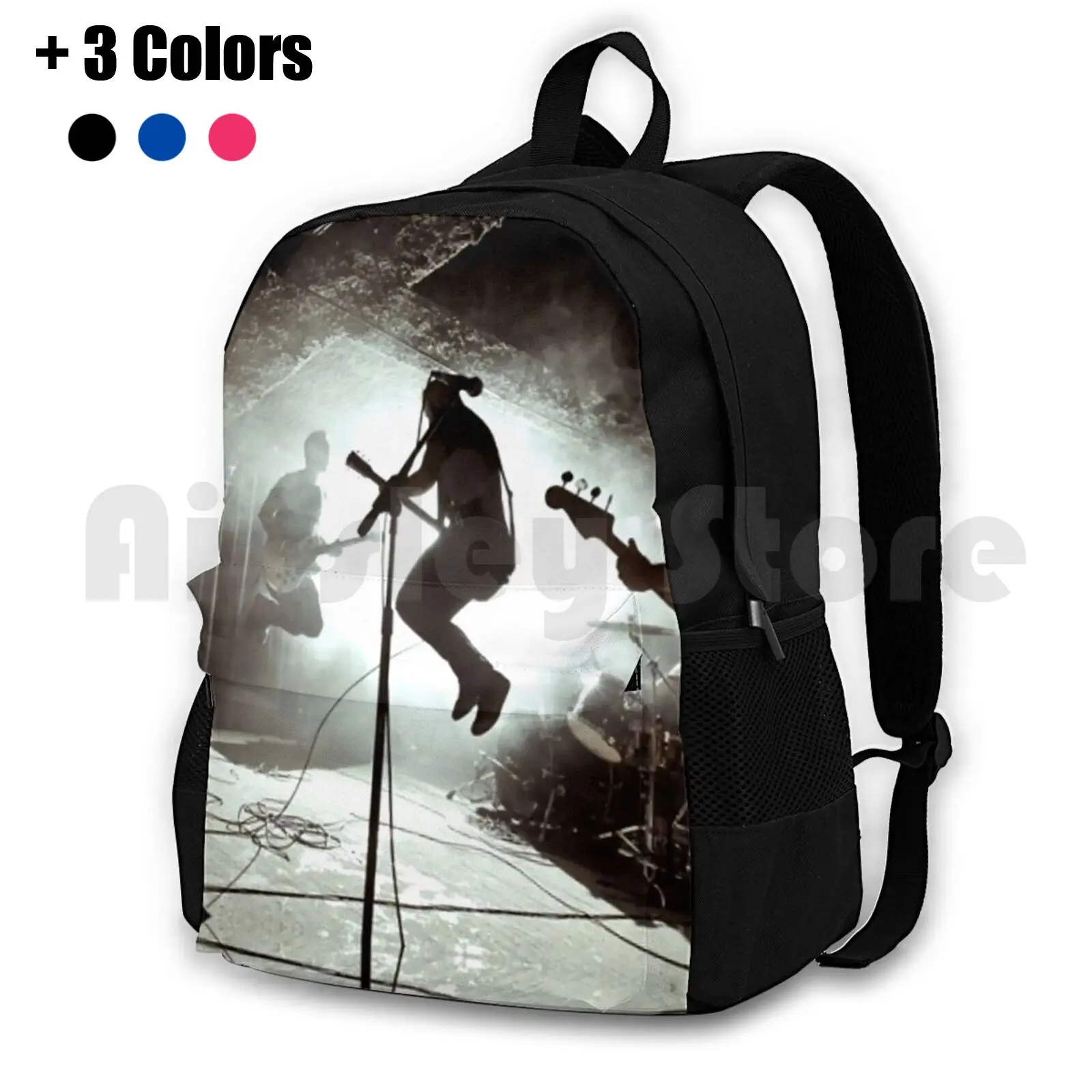 Rock On Outdoor Hiking Backpack Waterproof Camping Travel On And Roll Mosh Pit Music Jam Live Awesome Cool Fun Party Wiredogs