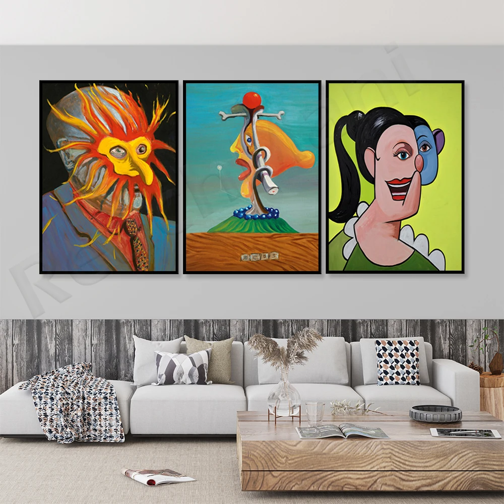 

George Condo-Untitled, Girl with Ponytail, Giclee Print, Canvas print poster for museum exhibition