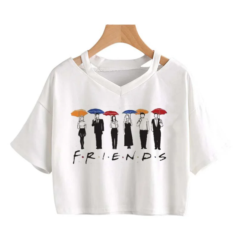 Fashion Friends Tv Show Funny Cartoon T Shirt Women Graphic Best Friends Harajuku T-shirt Korean Style Tshirt Vintage Top Female