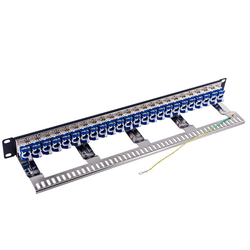 Toolless Panel krosowy z 24 wtyczkami bez użycia narzędzi CAT6 RJ45 gniazdo Keystone gniazdo modułu do 19 "Cal uchwyt do montażu w stojaku internetowym — zdjęcie 2