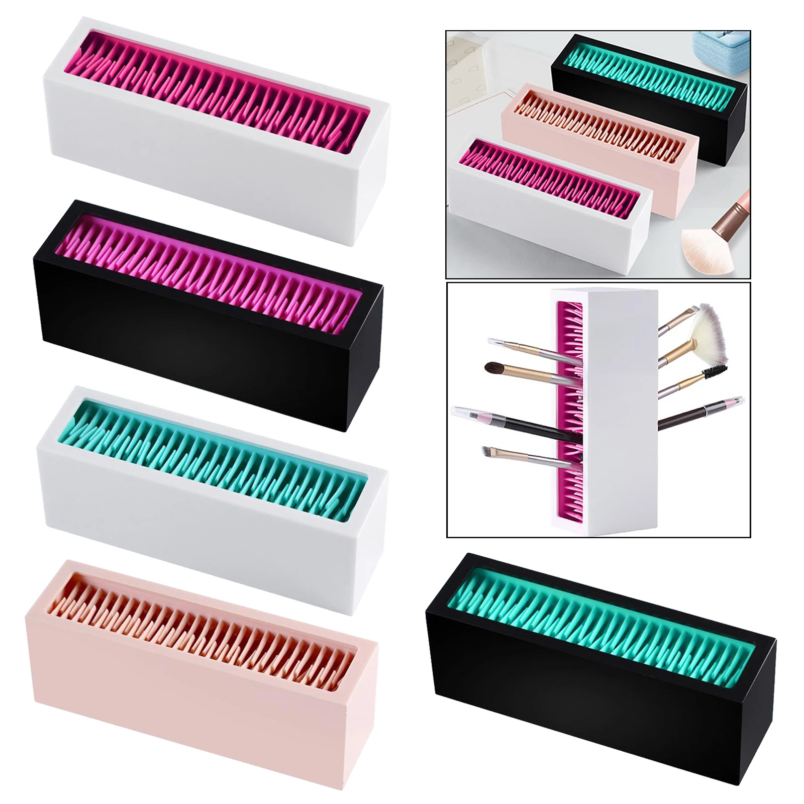 Makeup Brushes Holder Silicone Storage Rack for Cosmetic Tools Desktop Makup Brush Holder Organizer Rack