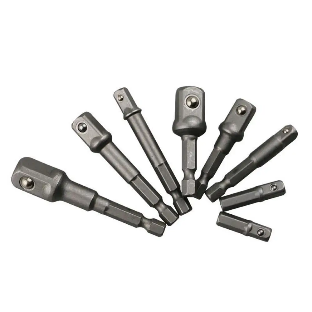 8pcs 1/2 3/8 1/4 electric screwdriver air screwdriver batch conversion adapter adapter rod sleeve connecting rod