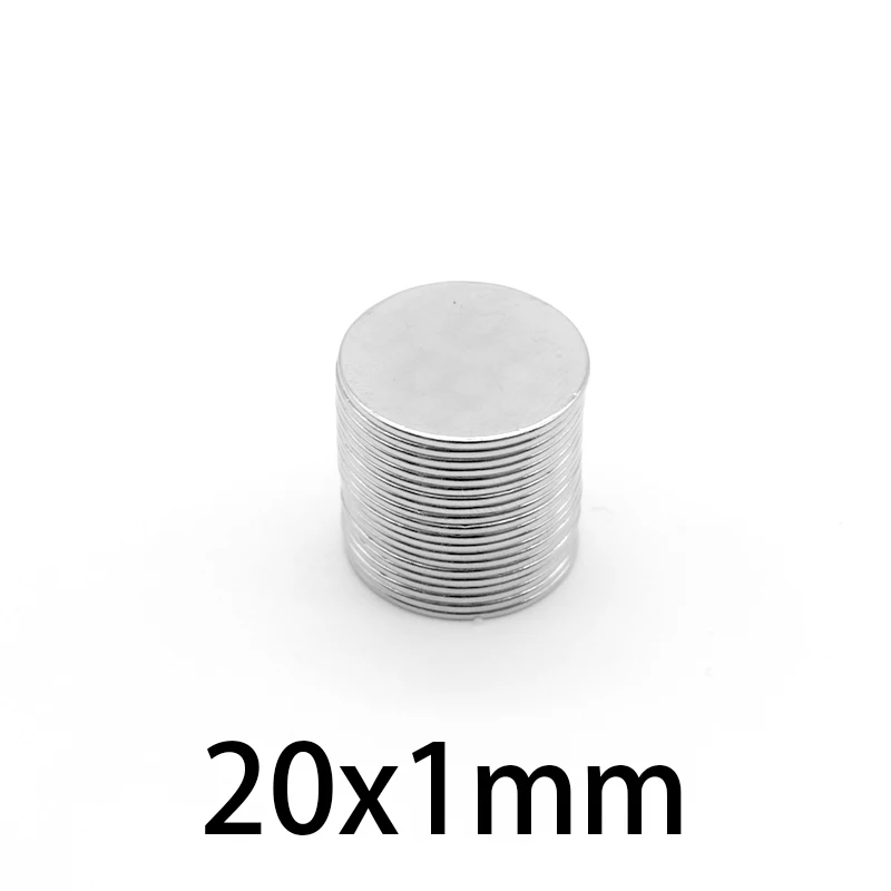 

5-100PCS 20x1mm Super magnetic Rare Earth Magnets 20mmx1mm Round Magnet 20*1mm Fridge Permanent Neodymium Magnet 20*1