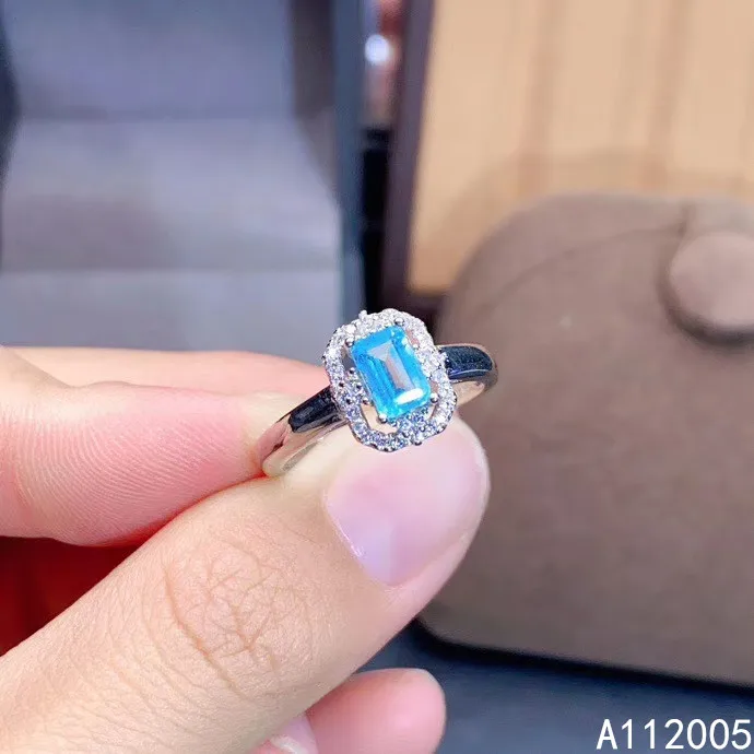 

KJJEAXCMY fine jewelry 925 sterling silver inlaid natural Apatite new Female ring luxury Support test hot selling