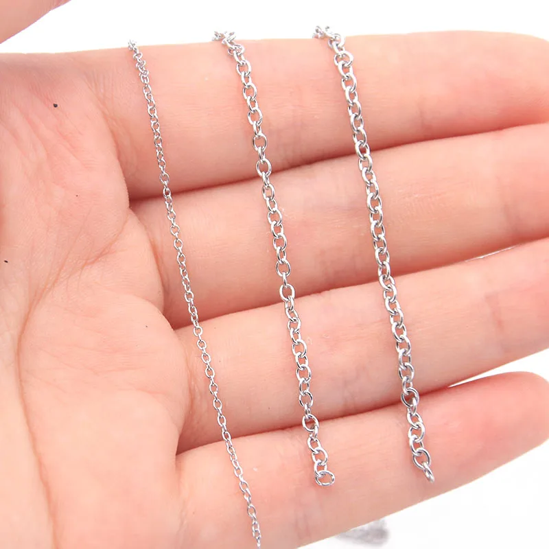 10 Meters/Lot 1.2-2.5mm Stainless Steel Chain Bulk for DIY Jewelry Making Materials Charm Classic Handmade