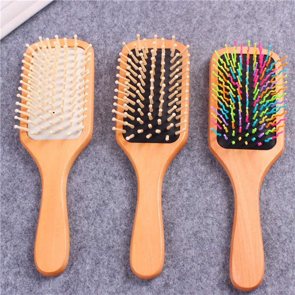 1PC Wood Comb Professional Anti-static Cushion Hair Loss Massage Brush Hairbrush Comb Scalp Hair Care Healthy bamboo comb