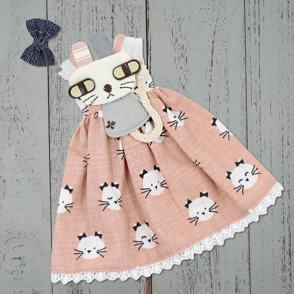 

Наряды для куклы Blyth, милое платье с котом и шпилькой, костюм для 1/6 bjd icy dbs
