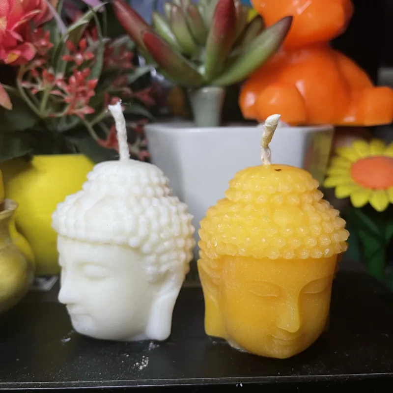 Mini 3D Buddha Head Design Silicone Soap Mold Candle Wax Molds Candle Maker Gypsum Resin Crafts Clay Molds Silicone Mould