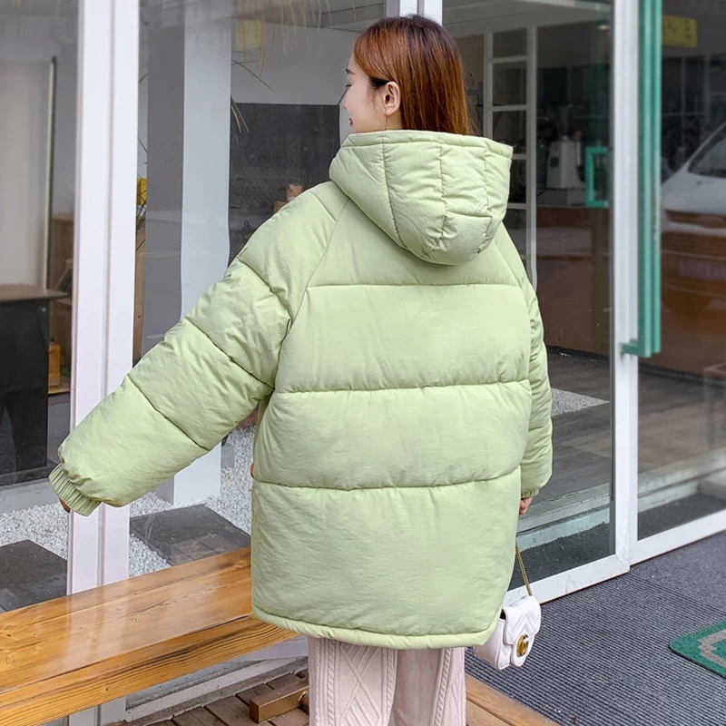 Frauen Winter Mäntel Weibliche 2023 Koreanischen Mit Kapuze Winter Parker Jacke Frau Dicke Baumwolle Parka Oversize Lose Jacken Überwinden