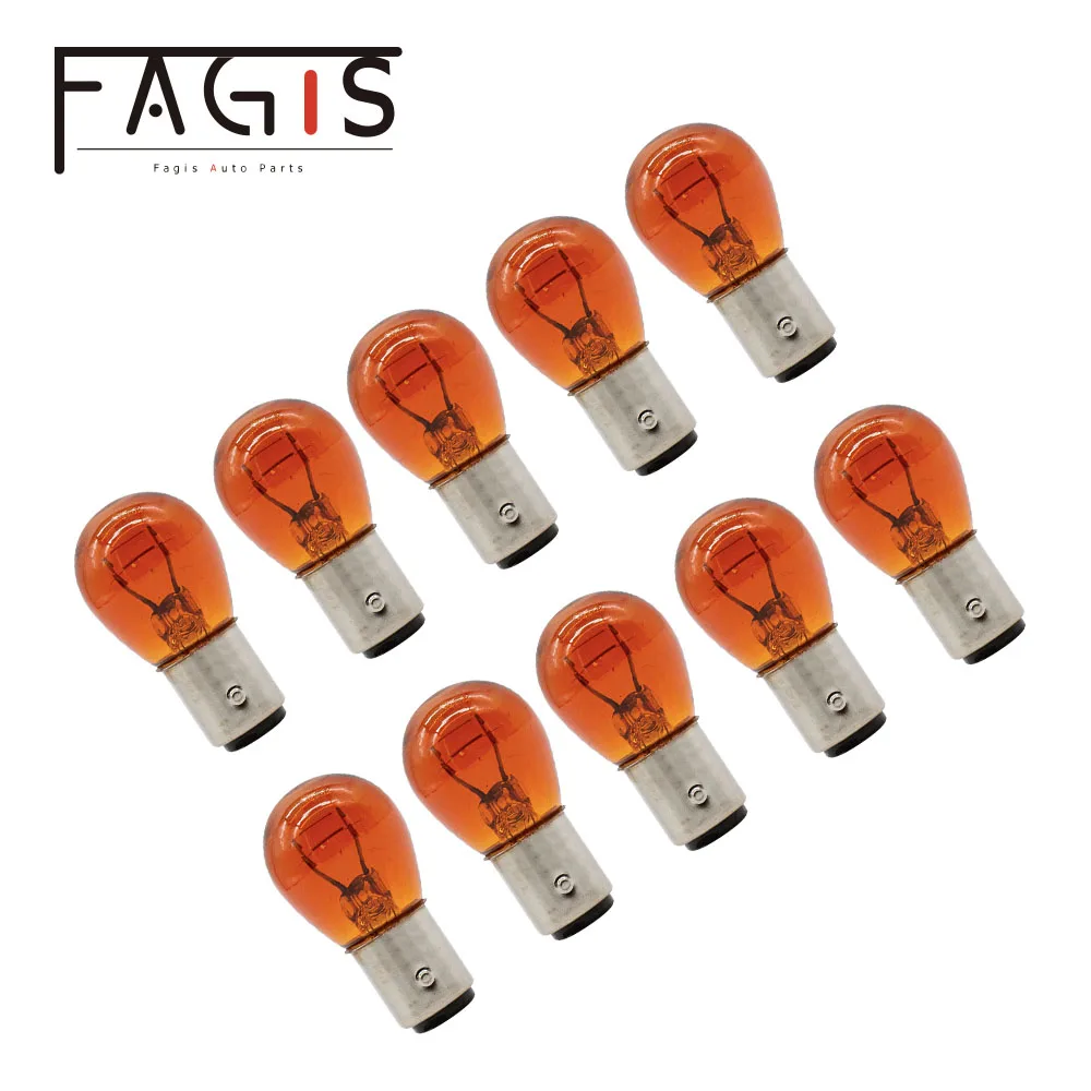 Fagis 10pcs Car Light S25 1156 1157 P21W P21/5W BA15S BAY15D BA15D BAU15S 12V Car Lamp Turn Singal Light Reverse Lamp Stop Bulbs