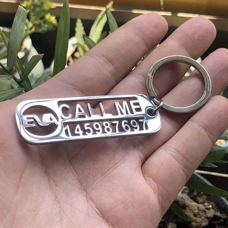 Handmade Custom Keychain For Car Logo Name Stainless Steel Personalized Gift Customized Anti-lost Keyring Key Chain Ring Gifts