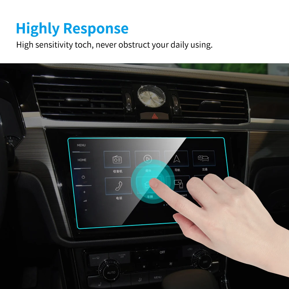 8 Inch Car GPS Navigation Screen Protector 9H Tempered Glass Protective Film Auto Interior Accessories For VW Volkswagen Phideon