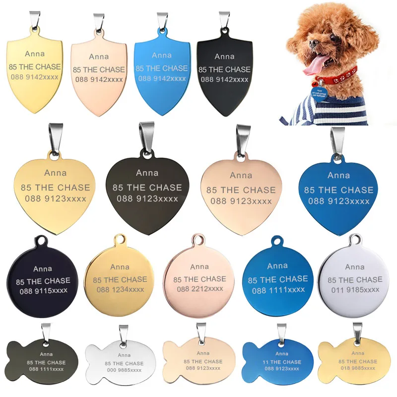 Tag Personalized Engraving Anti-lost Dog ID Tag Identification Customized Pet Name Puppy Collar Dog Cat Bone Tags Pet Supplies