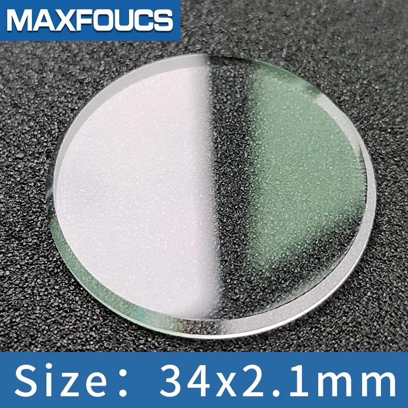 For Seiko Flat Mineral Glass With Big Chamfer 34x2.1mm Crystal Watch Glass Watch Part Replacement Parts White (No Ar)