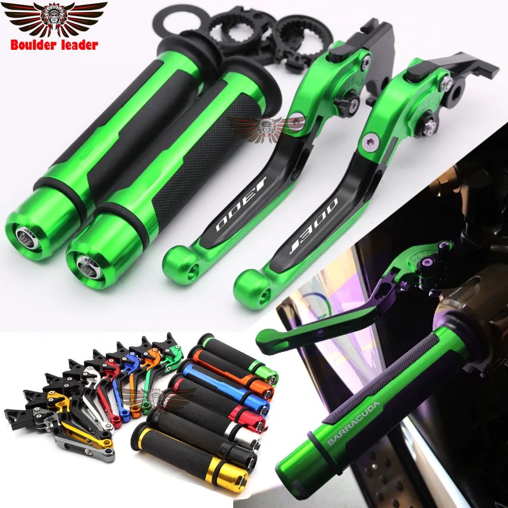 Motorcycle Adjustable Folding Brake Clutch Levers Handlebar Hand Grips For Kawasaki J300 J 300 2014 2015 2016 2017 Accessorries